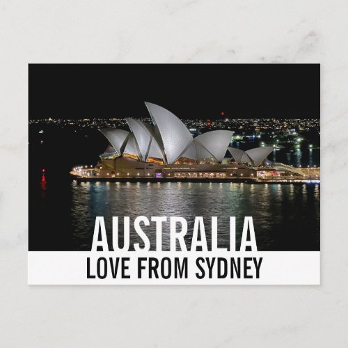 Sydney Opera House by Night Love from Australia Postcard
