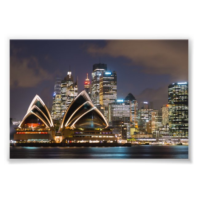 Sydney Opera house & cityscape at night, Australia Photo Print (Front)