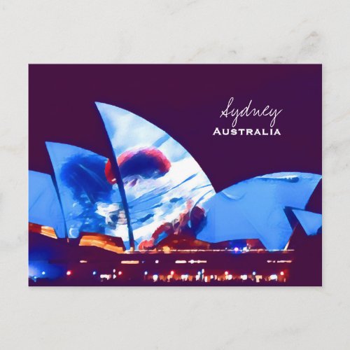 Sydney Opera House colorful Australia Postcard