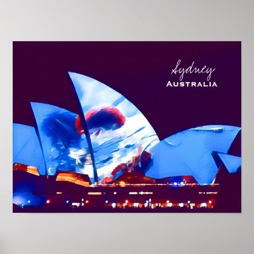 Sydney Opera House colorful Australia Poster