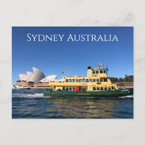 sydney opera house ferry postcard