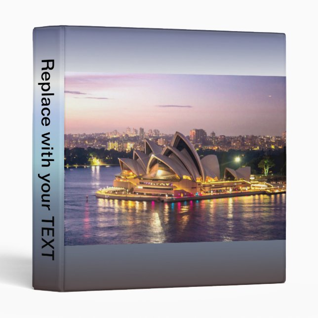 Sydney Opera House in the Evening 3 Ring Binder (Front/Spine)