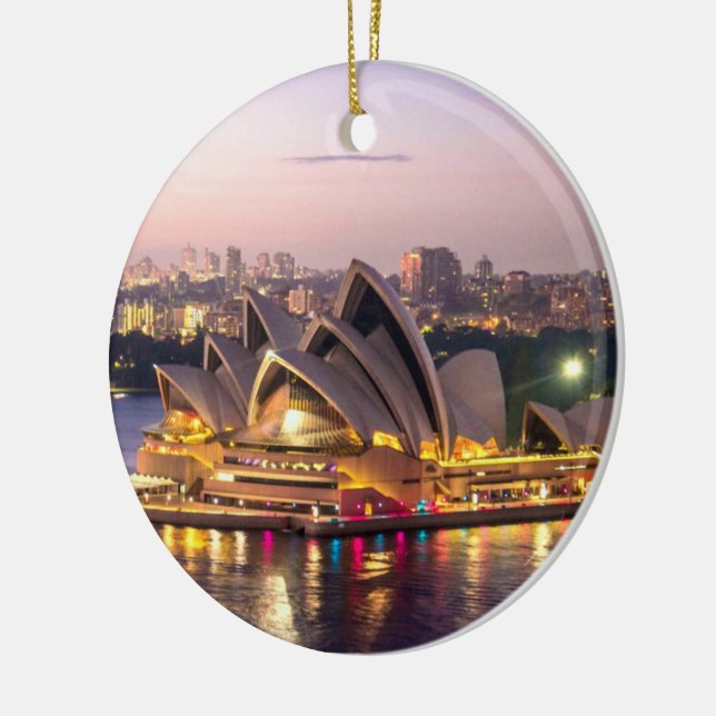 Sydney Opera House in the Evening Ceramic Ornament (Left)