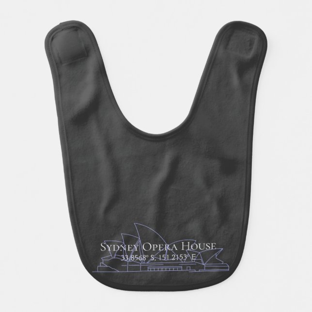 Sydney Opera House Latitude  Longitude   Baby Bib (Front)