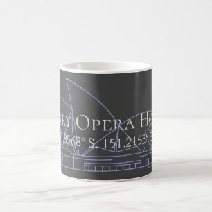 Sydney Opera House Latitude Longitude Coffee Mug