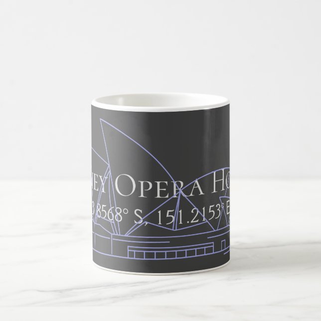 Sydney Opera House Latitude  Longitude  Coffee Mug (Center)