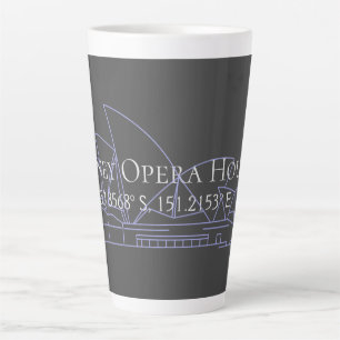 Sydney Opera House Latitude Longitude Latte Mug