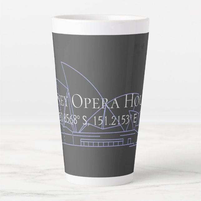 Sydney Opera House Latitude  Longitude  Latte Mug (Front)