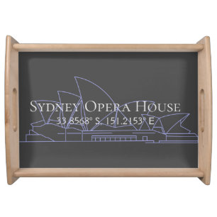 Sydney Opera House Latitude Longitude Serving Tray
