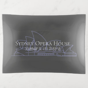 Sydney Opera House Latitude Longitude Trinket Tray