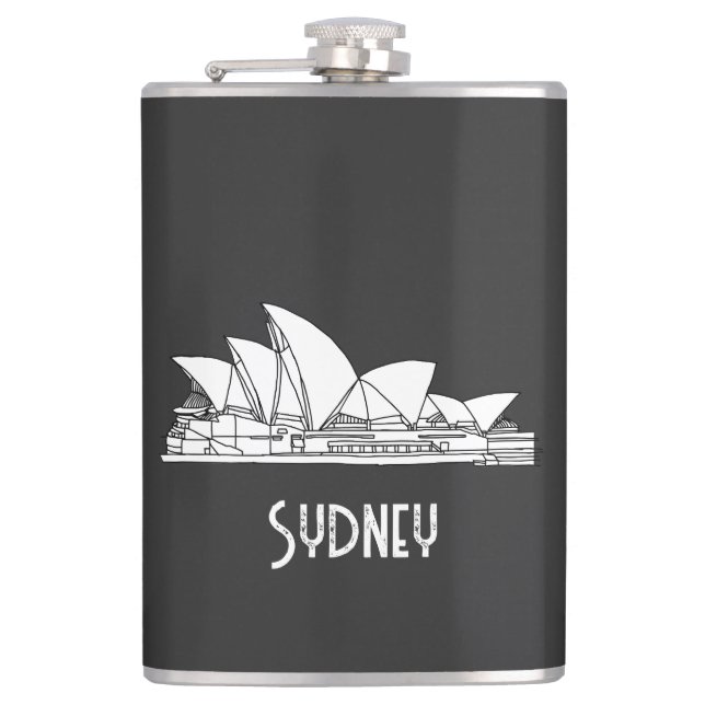 Sydney Opera House outline Australia Flask (Front)