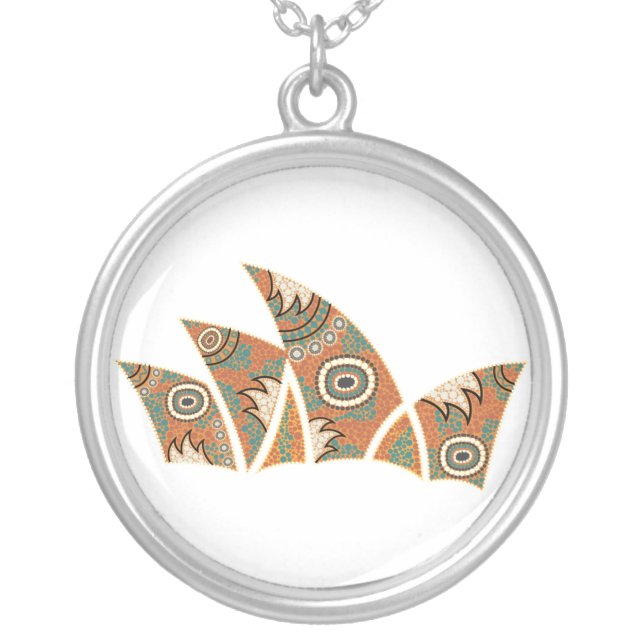 Sydney opera house silver plated necklace (Front)