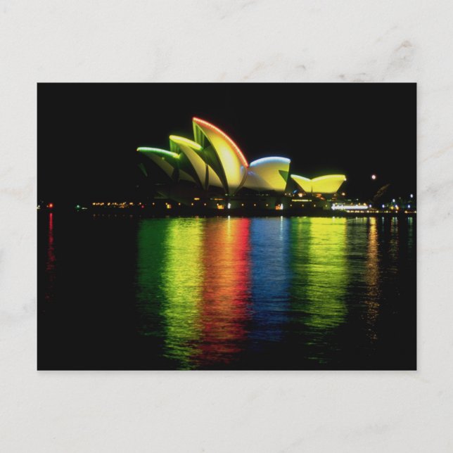 Sydney Opera House with Olympic lights, New South Postcard (Front)