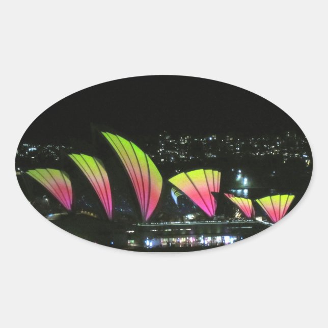 sydney opera vivid oval sticker (Front)