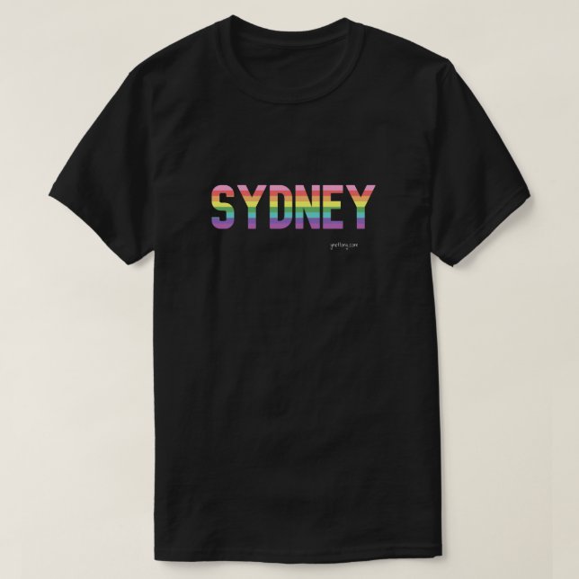 Sydney Pride T-shirt | Gay Rainbow Flag (Design Front)