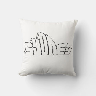 Sydney Retro Bubble Text Art Throw Pillow