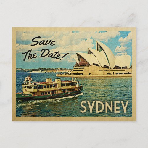 Sydney Save The Date Australia Announcement Postcard