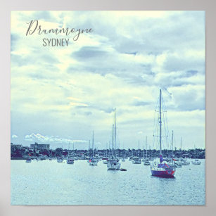 Sydney scene yachts on harbour Drummoyne Poster