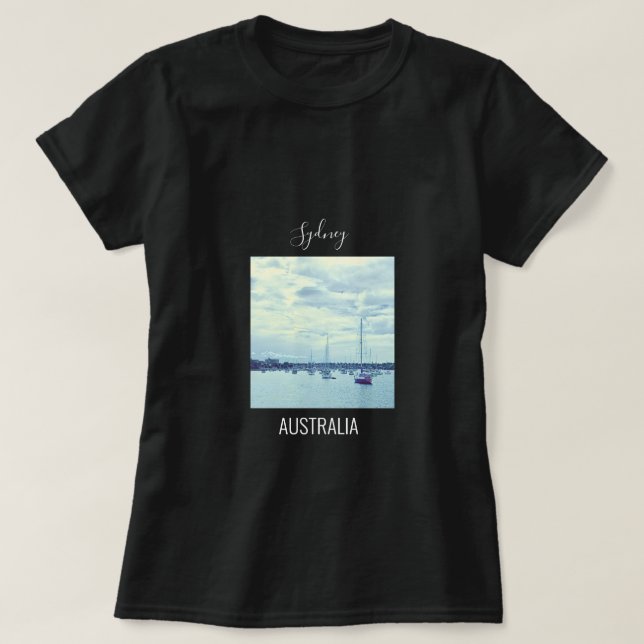 Sydney scene yachts on harbour Drummoyne T-Shirt (Design Front)