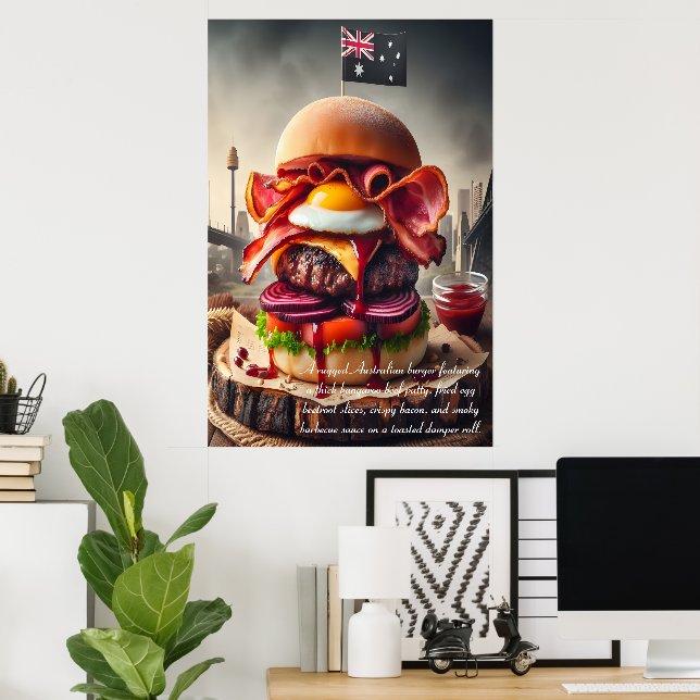 Sydney Sizzle Burger 24x36 Poster (Home Office)