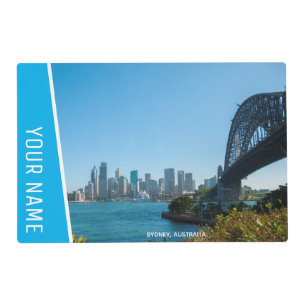 Sydney Skyline Australia, Light Blue Photo Placemat
