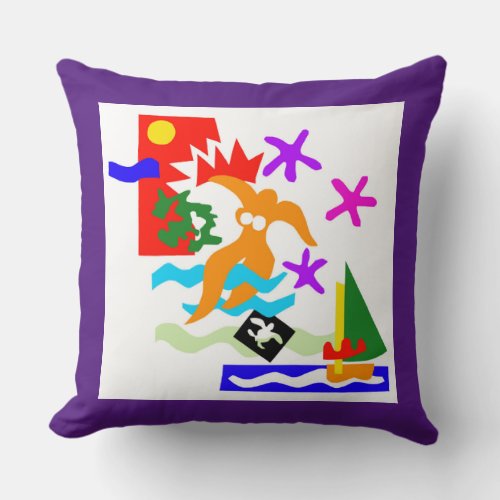 SYDNEY SUMMER _ Australia _ Ocean _ Purple Throw Pillow