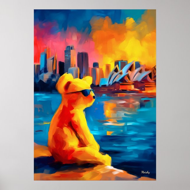 Sydney Teddy Golden Harbor Skyline Print (Front)