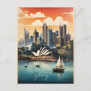 Sydney vintage poster postcard