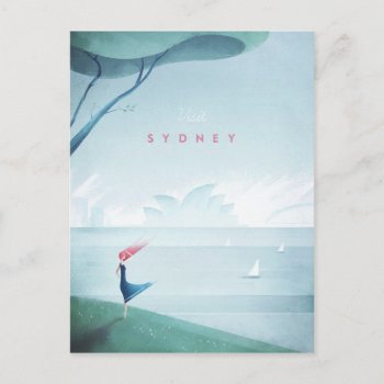 Sydney Vintage Travel Poster - Art Postcard by VintagePosterCompany at Zazzle