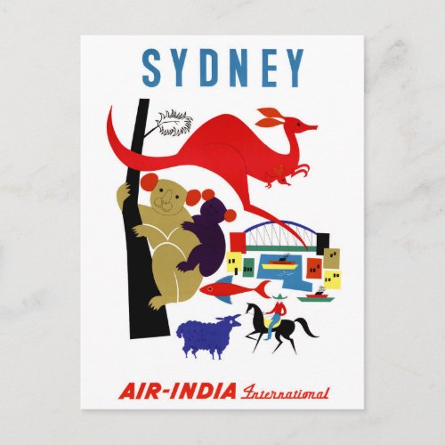 Sydney Vintage Travel Poster Restored Postcard