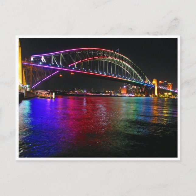 sydney vivid bridge lights postcard (Front)