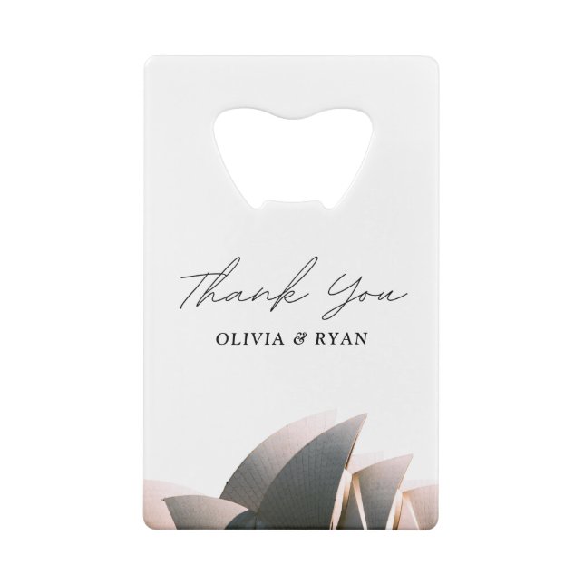Sydney Wedding Custom Gift Credit Card Bottle Opener (Back)