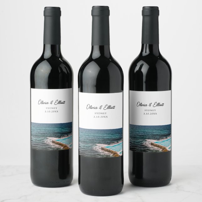Sydney Wedding Favor Personalized Wine Label (Bottles)