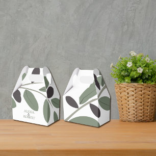Sylized Olive branch Mediterranean charm wedding Favor Boxes