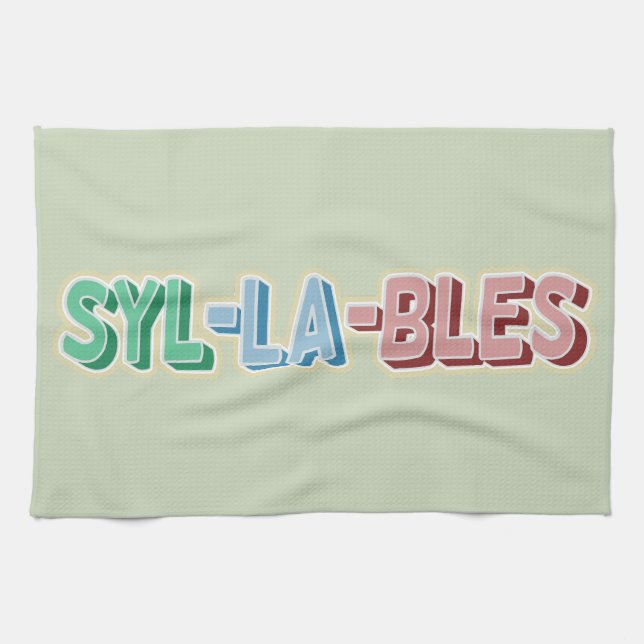 Syllables topography kitchen towel (Horizontal)