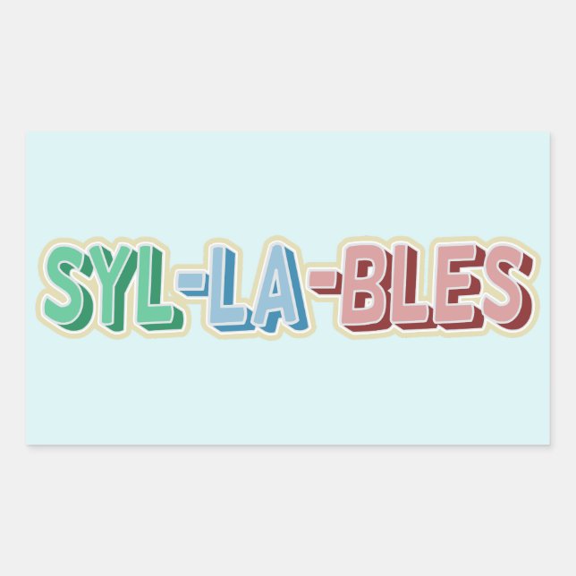 Syllables topography rectangular sticker (Front)