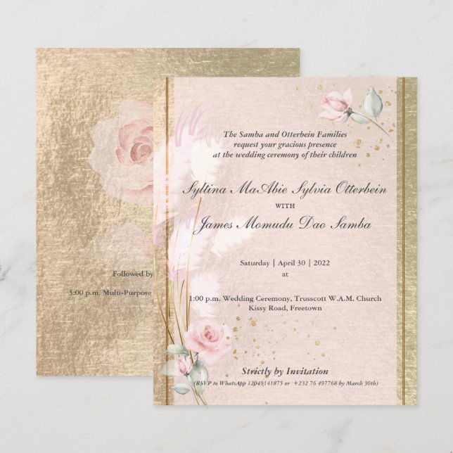 Syltina Custom 5d Luxury Pink Pampas Grass (Front/Back)