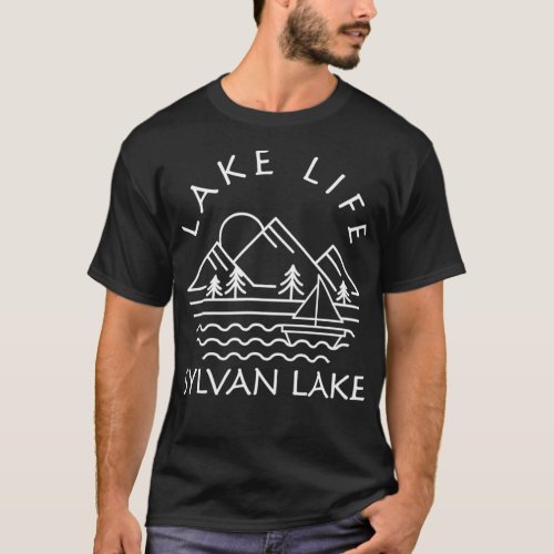 Sylvan Lake Lakes Lake Life Kayaking Vintage Sunse T_Shirt