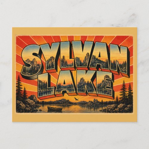 Sylvan Lake SD Granite Spires Pine Forest Art Postcard