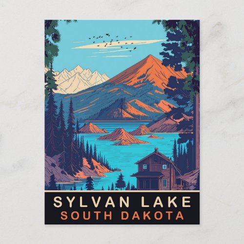 Sylvan Lake South Dakota Vintage Travel Postcard