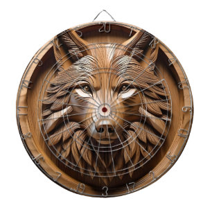 Sylvan Sentinel: The Majestic Wood Wolf Print Dart Board