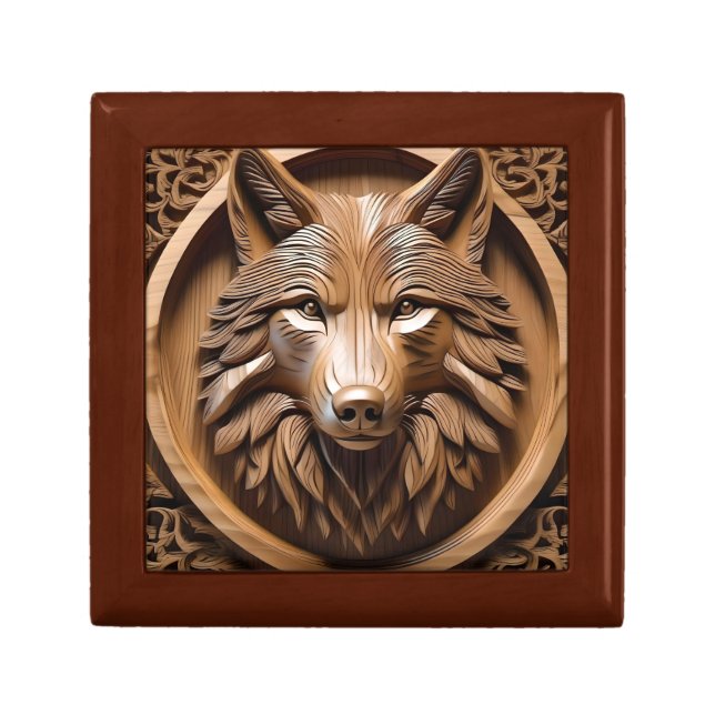 Sylvan Sentinel: The Majestic Wood Wolf Print, Gift Box (Front)