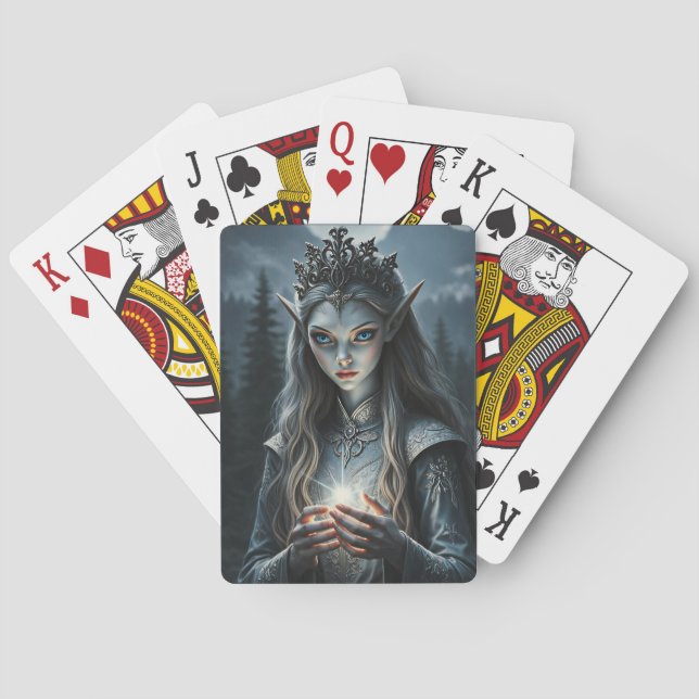 Sylvarae Nightwhisper Fantasy Elf Sorceress Deck Poker Cards (Back)