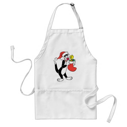 Sylvester Cat with Stocking Adult Apron