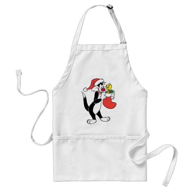 SYLVESTER™ Cat with Stocking Adult Apron (Front)