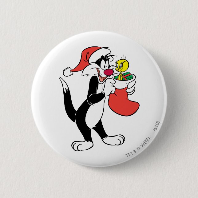 SYLVESTER™ Cat with Stocking Button (Front)