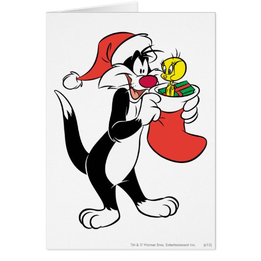 SYLVESTER™ Cat with Stocking Cards (Front)