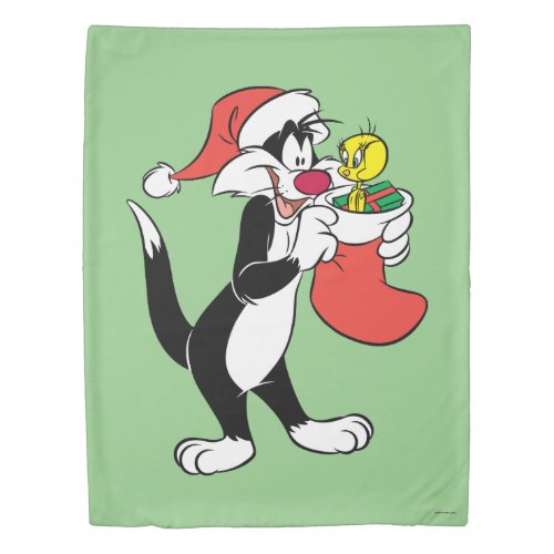 Sylvester Cat with Stocking Duvet Cover