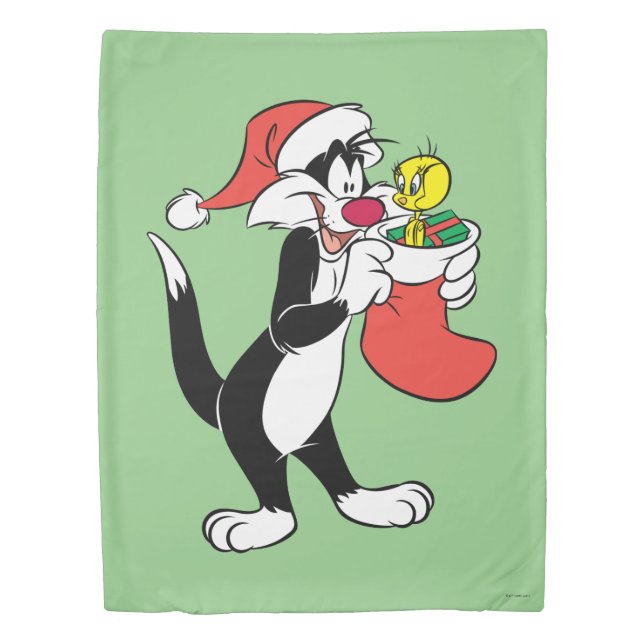 SYLVESTER™ Cat with Stocking Duvet Cover (Front)