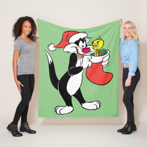 Sylvester Cat with Stocking Fleece Blanket